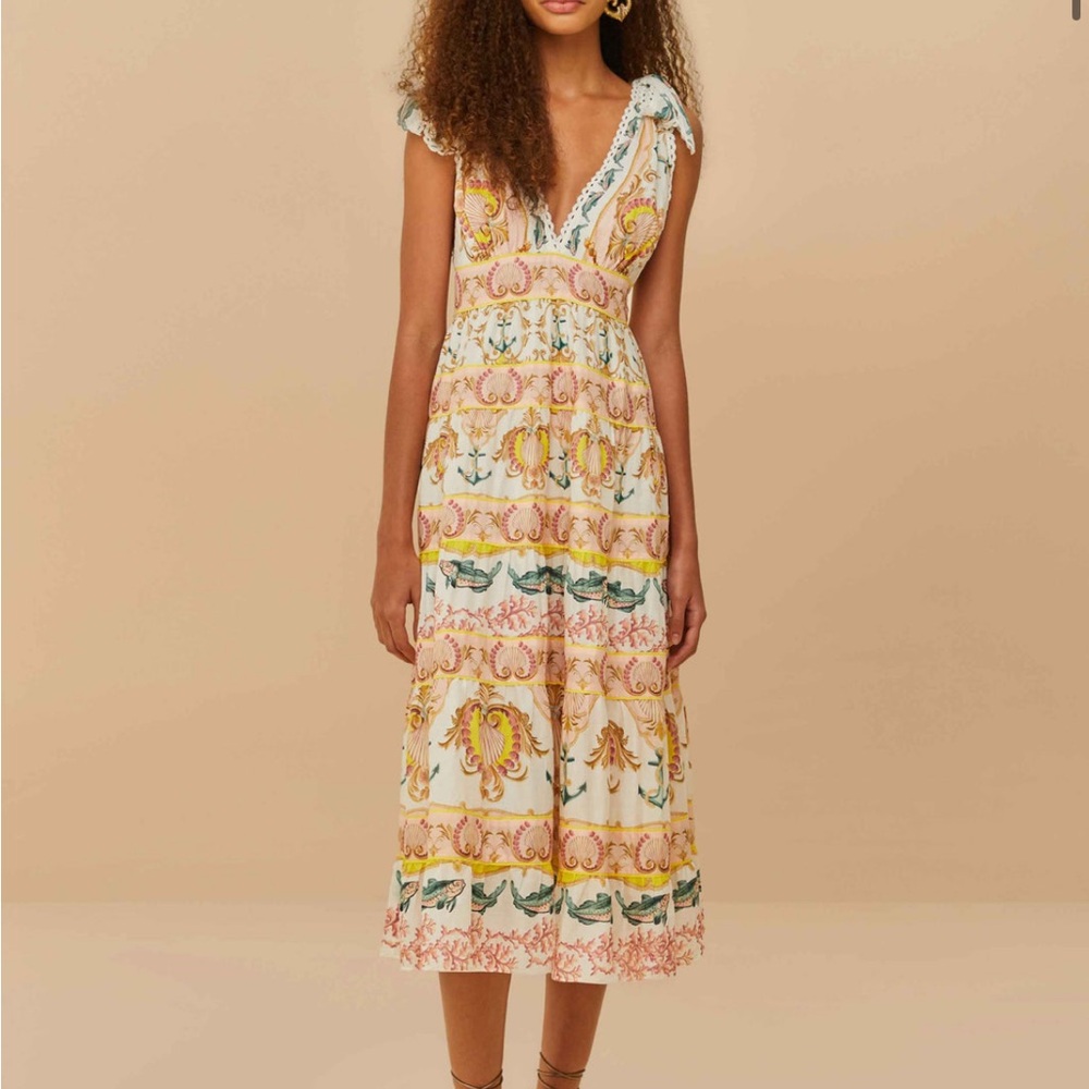 FARM Rio Maritime Magic Midi Sleeveless Dress large